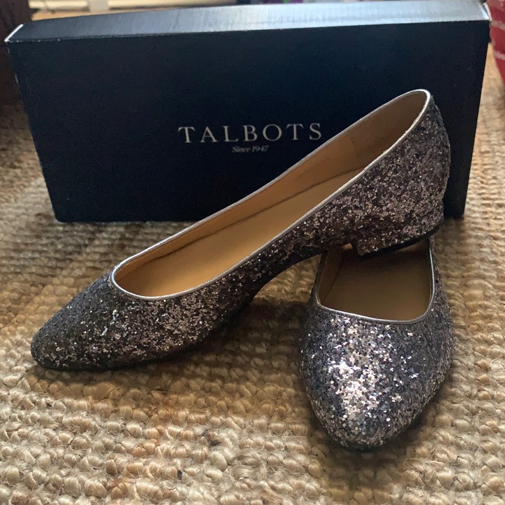 Talbots Edison Glitter Pointed Toe Flats